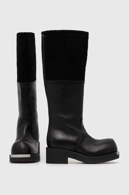 čierna Kožené čižmy MM6 Maison Margiela Boot
