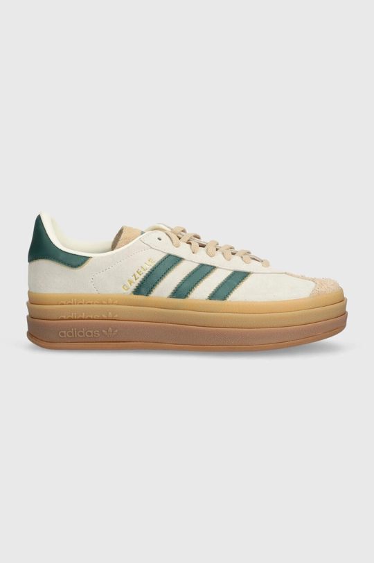 Велурени маратонки adidas Originals Gazelle Bold платформа бежов ID7056