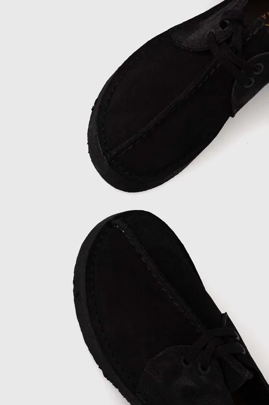 черен Половинки обувки от велур Clarks Trek Wedge