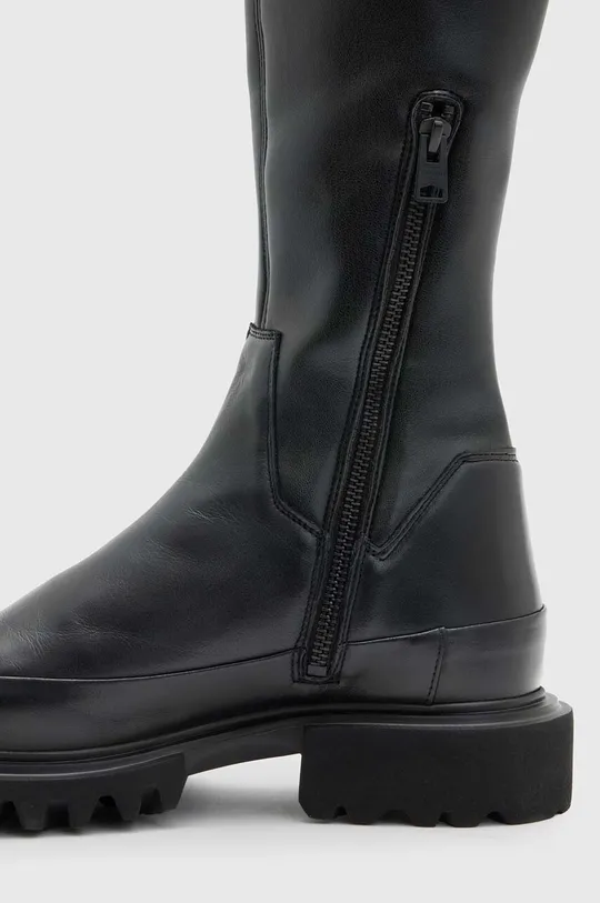 čierna Kožené čižmy AllSaints Leona Boot