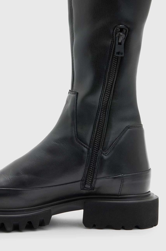 czarny AllSaints kozaki skórzane Leona Boot