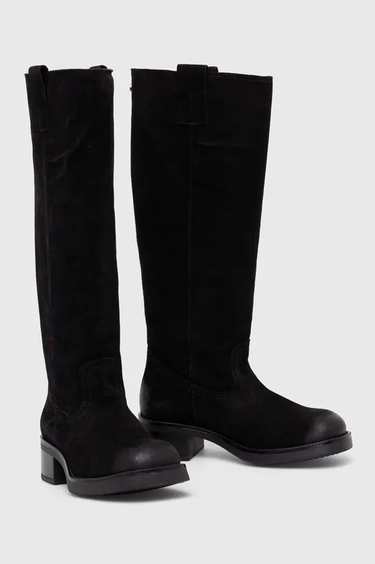 Elegantni škornji iz semiša Steve Madden Banner črna
