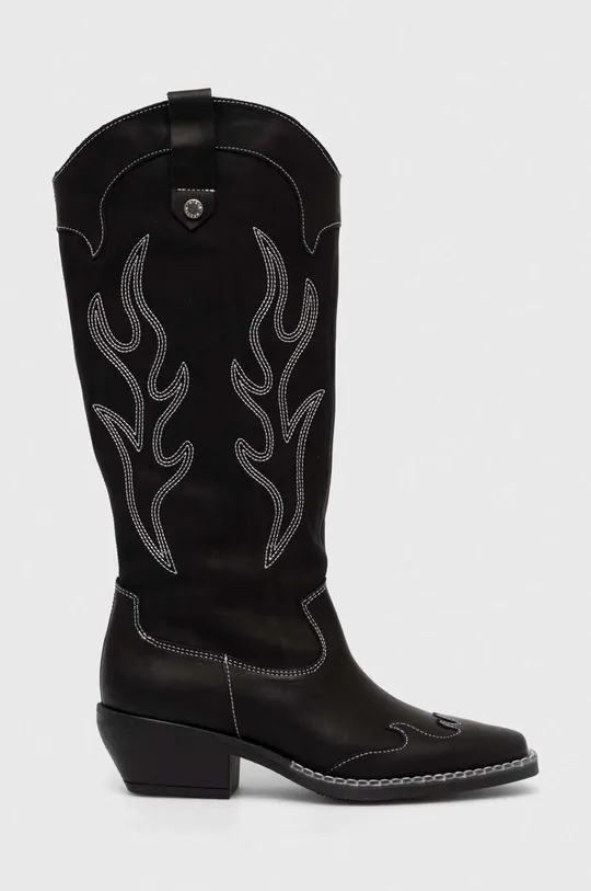 čierna Kožené kovbojské topánky Steve Madden Wenda Dámsky