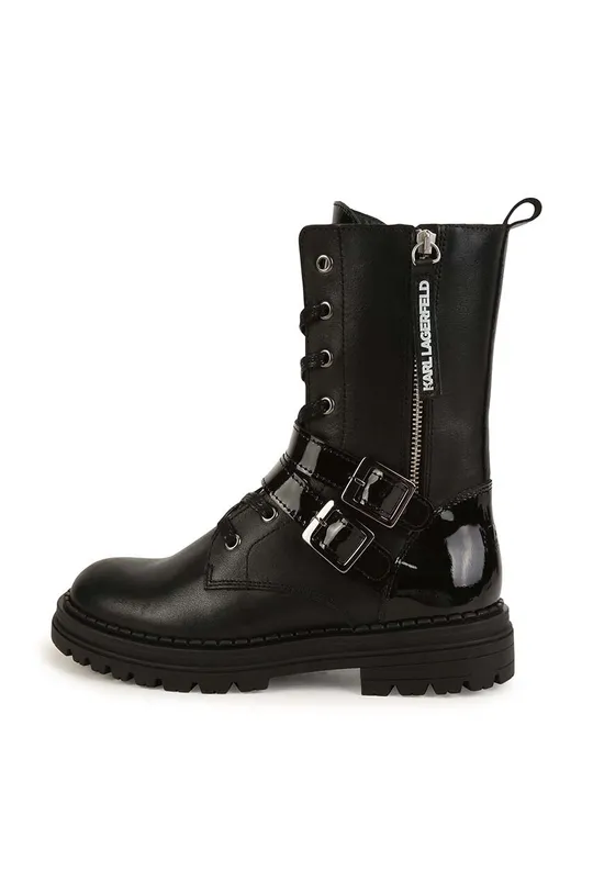 чёрный Детские кожаные ботинки Karl Lagerfeld