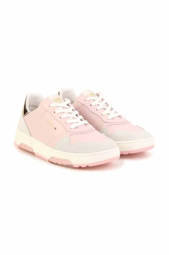 Παιδικά δερμάτινα αθλητικά παπούτσια Karl Lagerfeld ροζ