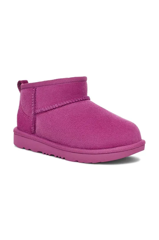 Dječje cipele za snijeg od brušene kože UGG KIDS CLASSIC ULTRA MINI ljubičasta