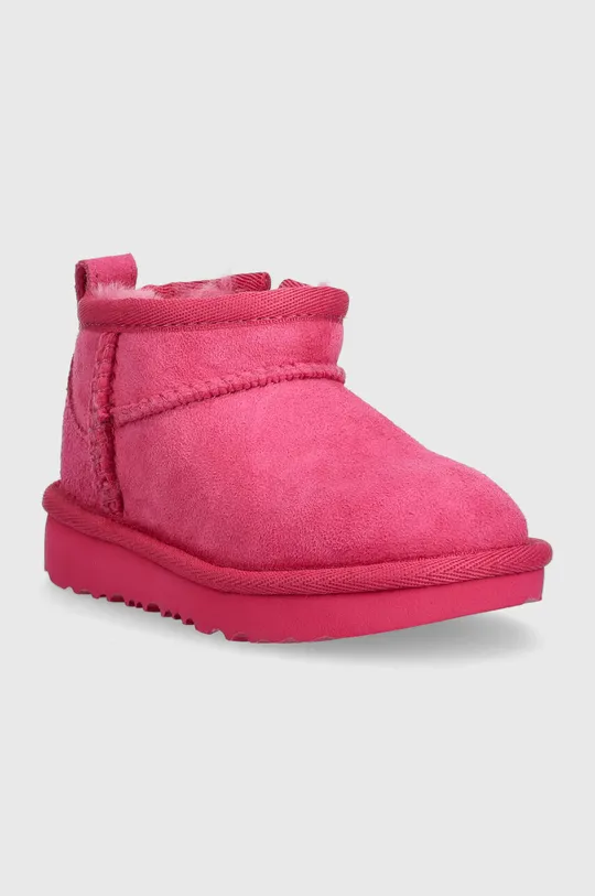 Μπότες χιονιού σουέτ για παιδιά UGG T CLASSIC ULTRA MINI ροζ