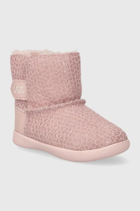 Dječje kožne cipele za snijeg UGG T KEELANEL HEARTS roza