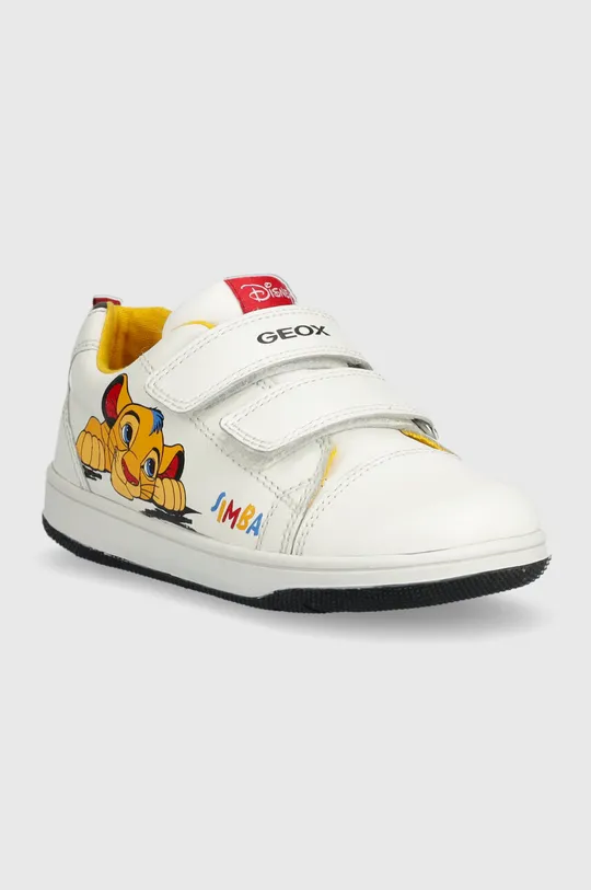 Παιδικά δερμάτινα αθλητικά παπούτσια Geox x Disney λευκό