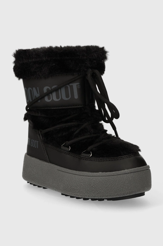 Detské snehule Moon Boot 34300900 MB JTRACK FAUX FUR WP čierna