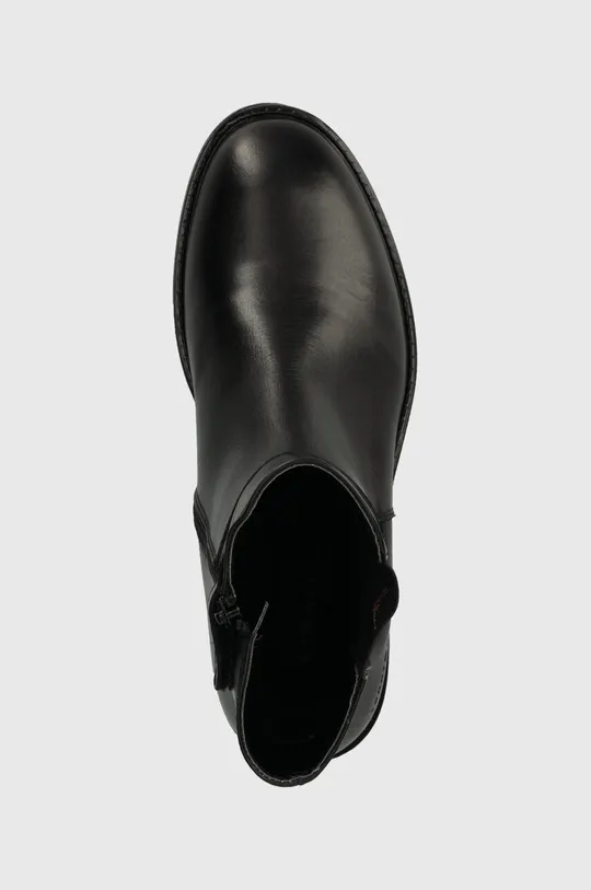 čierna Detské kožené topánky Tommy Hilfiger CHELSEA