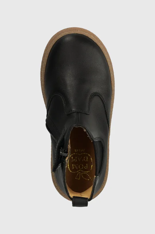 čierna Detské kožené topánky Pom D'api TRIX JOD ZIP