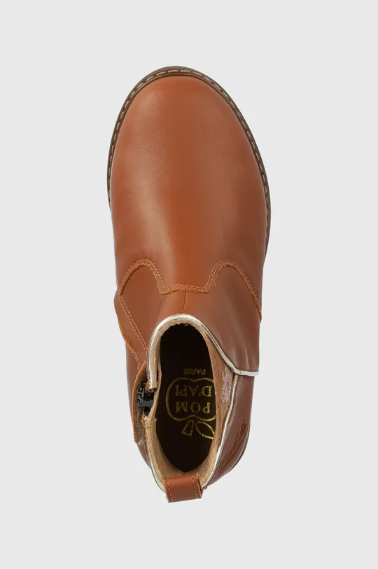 hnedá Detské kožené topánky Pom D'api CITY APPLE
