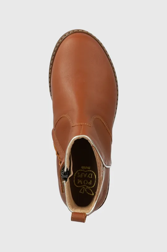 hnedá Detské kožené topánky Pom D'api CITY APPLE