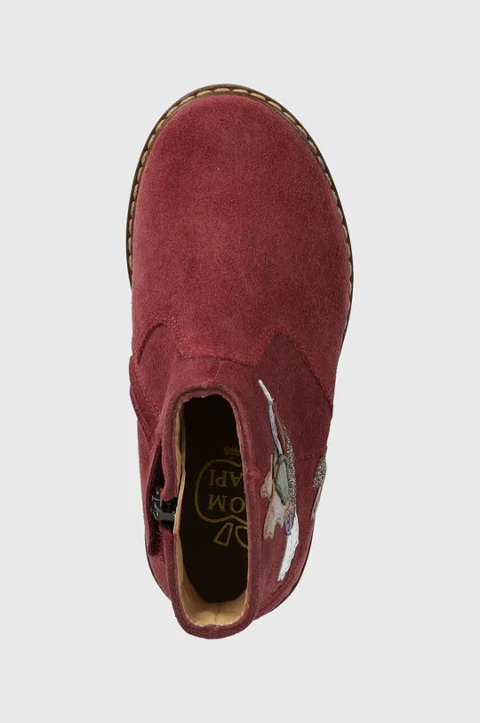 burgundské Detské semišové topánky Pom D'api CITY COLIBRI