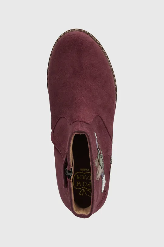 burgundské Detské semišové topánky Pom D'api CITY COLIBRI