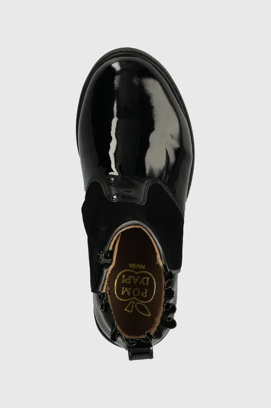 чёрный Детские кожаные ботинки Pom D'api CITY FRIZZ