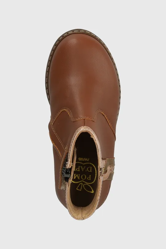 коричневий Дитячі шкіряні черевики Pom D'api CITY LOCK