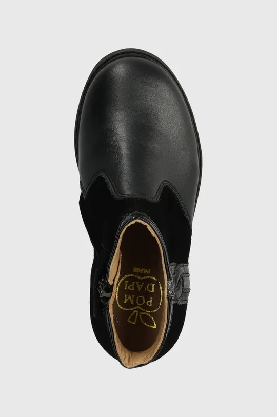 čierna Detské kožené topánky Pom D'api CITY LOCK