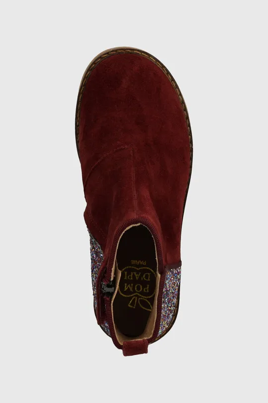 burgundské Detské semišové topánky Pom D'api TRIP BACK