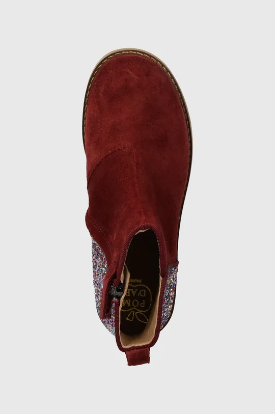 burgundské Detské semišové topánky Pom D'api TRIP BACK