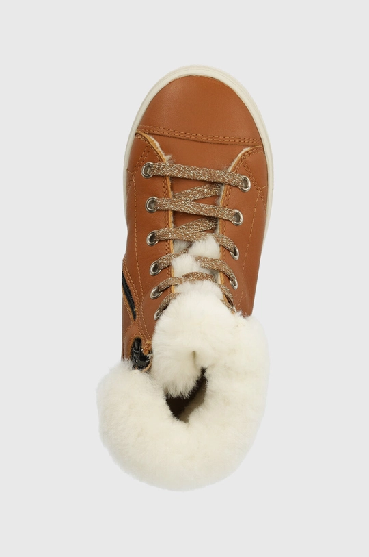 коричневый Детские зимние сапоги Pom D'api SWAG ZIP FUR