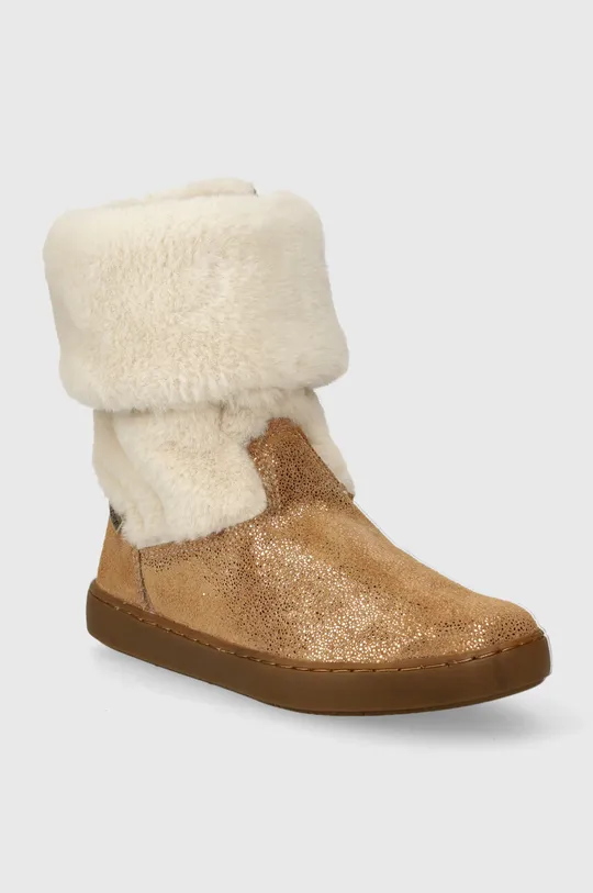 Детские замшевые зимние ботинки Shoo Pom коричневый