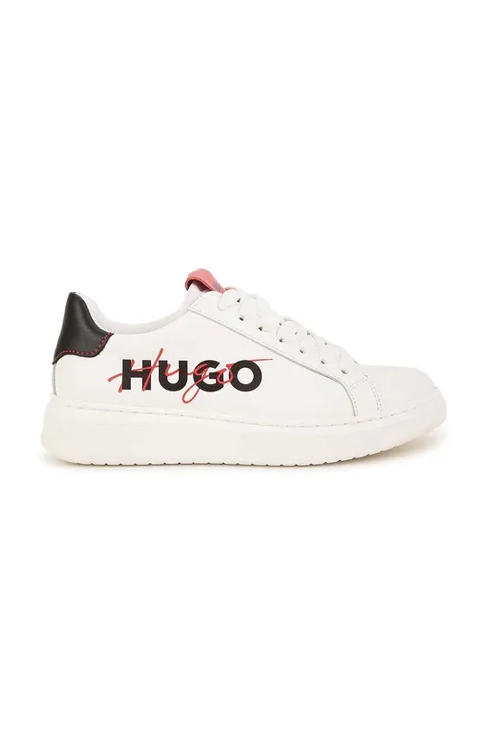 Παιδικά δερμάτινα αθλητικά παπούτσια HUGO λευκό