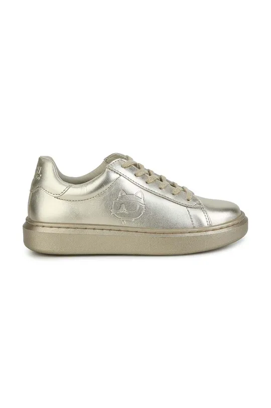 Παιδικά δερμάτινα αθλητικά παπούτσια Karl Lagerfeld χρυσαφί