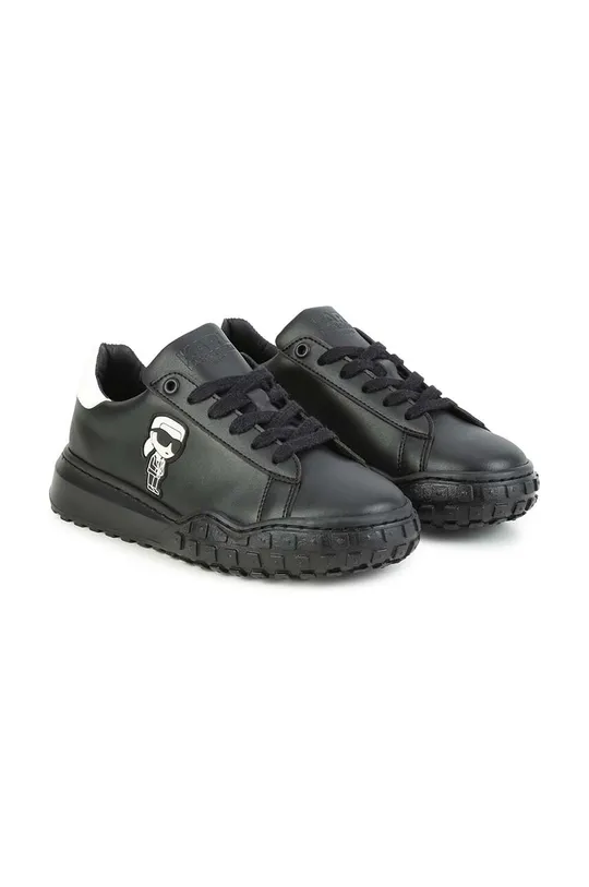 μαύρο Παιδικά δερμάτινα αθλητικά παπούτσια Karl Lagerfeld Παιδικά