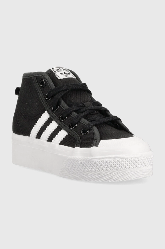 Otroške superge adidas Originals NIZZA PLATFORM MID črna