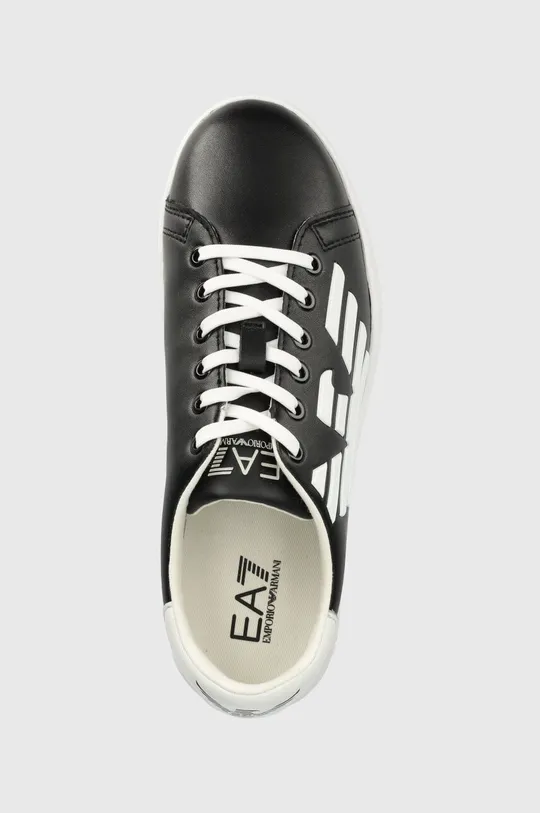 fekete EA7 Emporio Armani gyerek bőr sportcipő