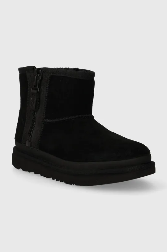 Dječje cipele za snijeg od brušene kože UGG KIDS CLASSIC MINI ZIPPER TAPE L crna