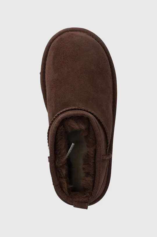 rjava Otroške snežke iz semiša UGG KIDS CLASSIC ULTRA MINI