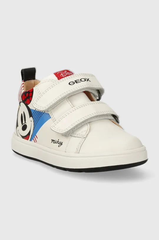 Παιδικά δερμάτινα αθλητικά παπούτσια Geox λευκό