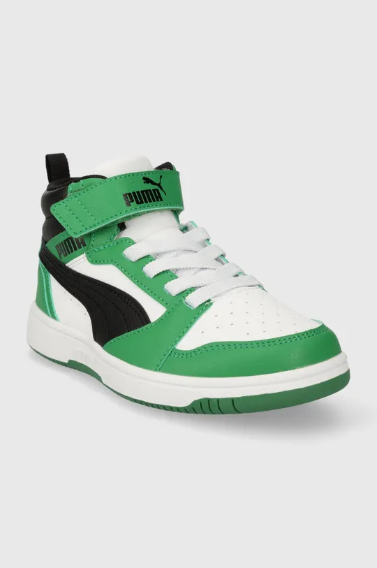 Puma sneakersy dziecięce Rebound V6 Mid AC+ PS zielony