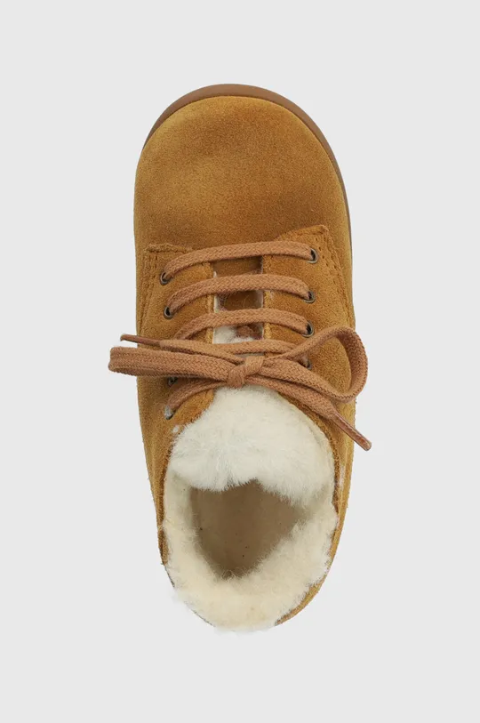 коричневий Дитячі замшеві зимові черевики Pom D'api STAND-UP DERBY FUR
