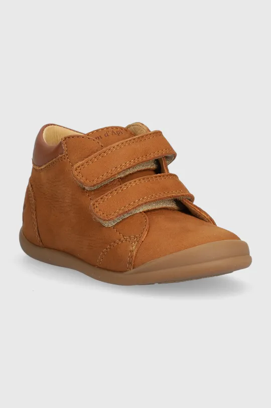 Дитячі замшеві туфлі Pom D'api коричневий