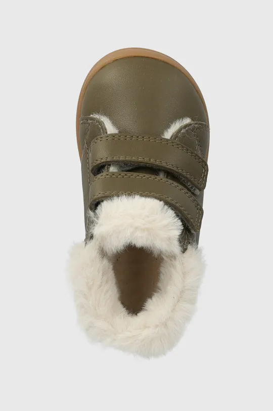 zelena Otroški zimski usnjeni čevlji Pom D'api FLEX-UP EASY FUR
