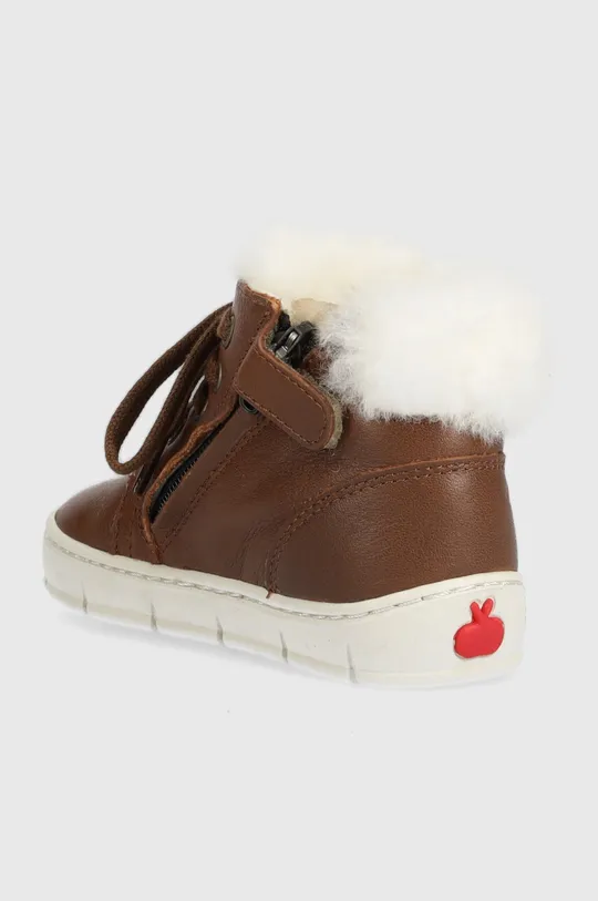 Detské zimné kožené topánky Pom D'api START TOP FUR Zvršok: Prírodná koža Vnútro: Vlna Podrážka: Syntetická látka
