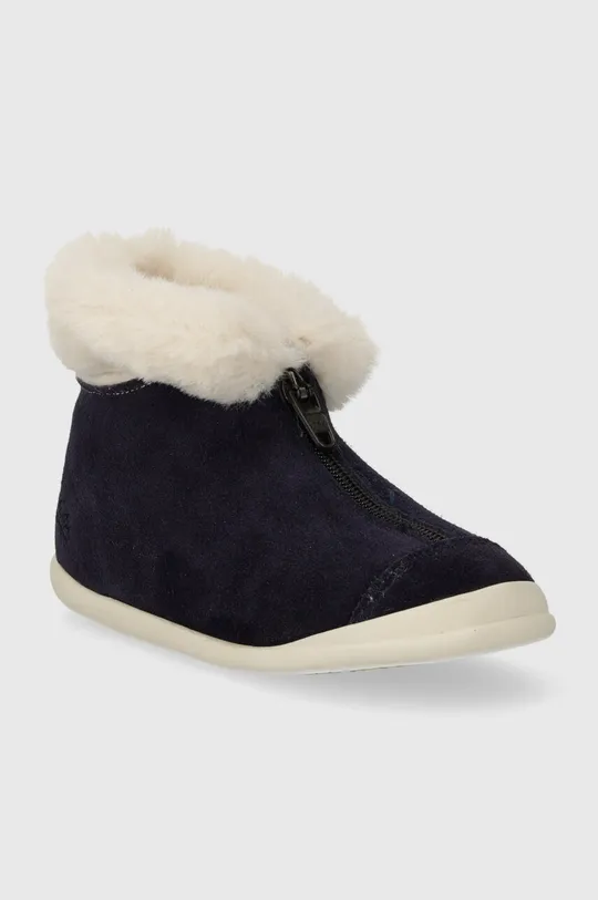 Pom D'api buty zimowe zamszowe dziecięce SWEET ZIP FUR granatowy