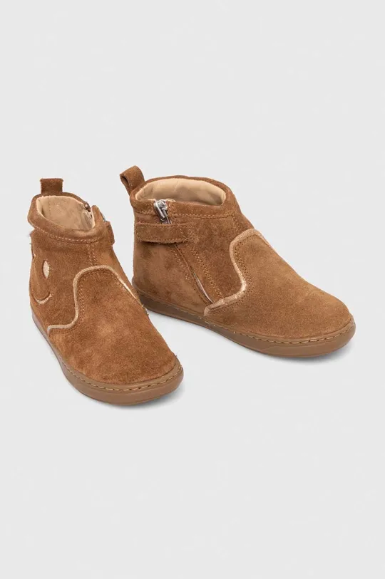 Детские замшевые ботинки Shoo Pom коричневый