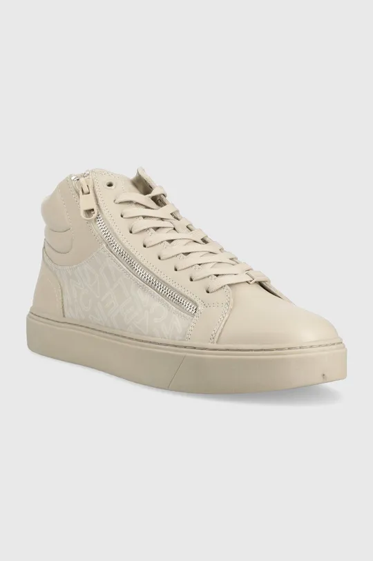 Calvin Klein sneakersy HIGH TOP LACE UP W/Z beżowy