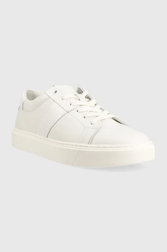 Δερμάτινα αθλητικά παπούτσια Calvin Klein LOW TOP LACE UP LTH λευκό