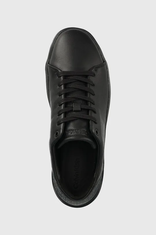 czarny Calvin Klein sneakersy skórzane LOW LACE UP LTH MONO