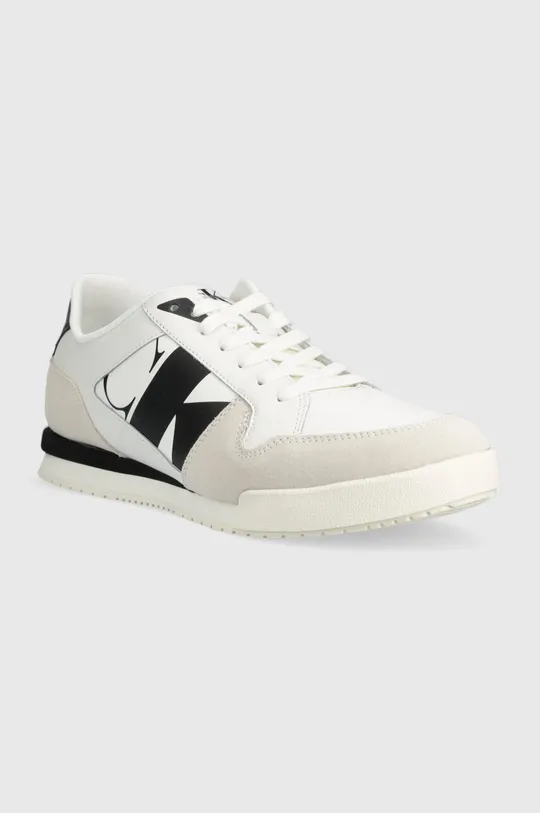 Δερμάτινα αθλητικά παπούτσια Calvin Klein Jeans LOW PROFILE RUNNER M λευκό