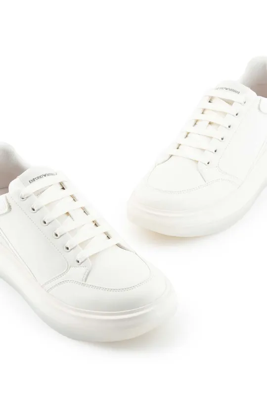 fehér Emporio Armani bőr sportcipő