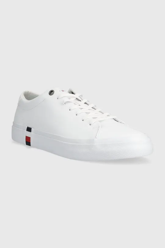 Δερμάτινα ελαφριά παπούτσια Tommy Hilfiger CORPORATE LEATHER λευκό