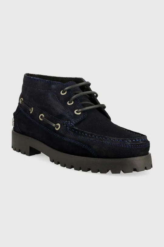 Замшеві туфлі Tommy Hilfiger TH BOAT BOOT CLASSIC темно-синій