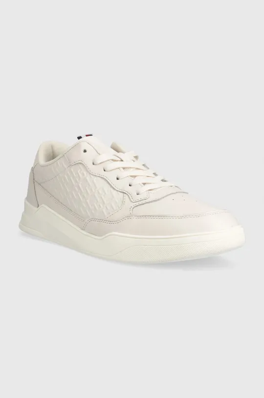 Tommy Hilfiger sneakersy skórzane ELEVATED CUPSOLE MONO DETAIL beżowy